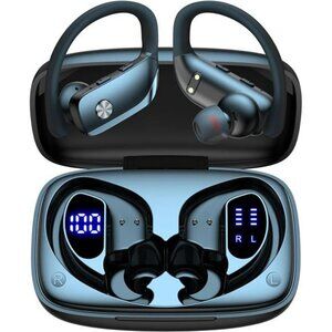 Wireless earbuds Bluetooth earphones with mic LED display sport over ear fit